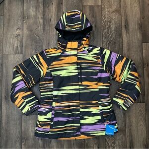 Columbia Omni Heat Zebra Animal Print Snow 2in1 Removable Liner Jacket Sz XL